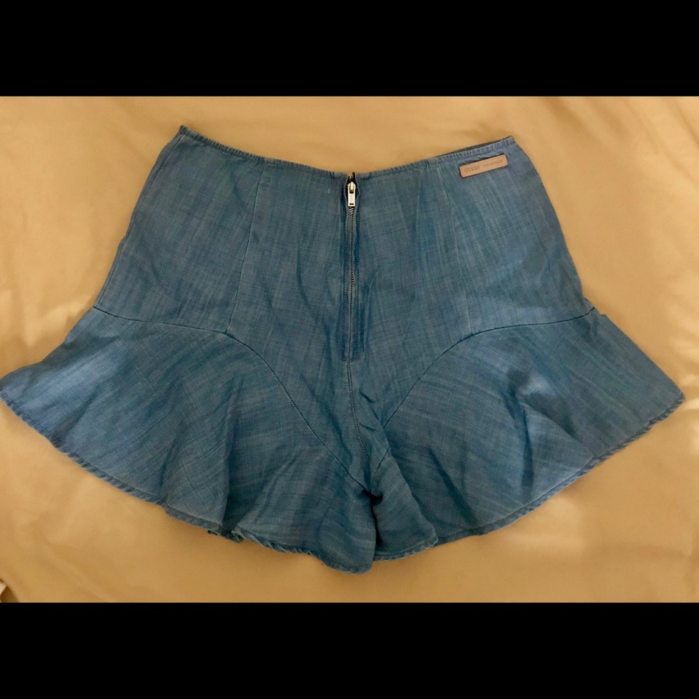 Guess Denim ruffle shorts
